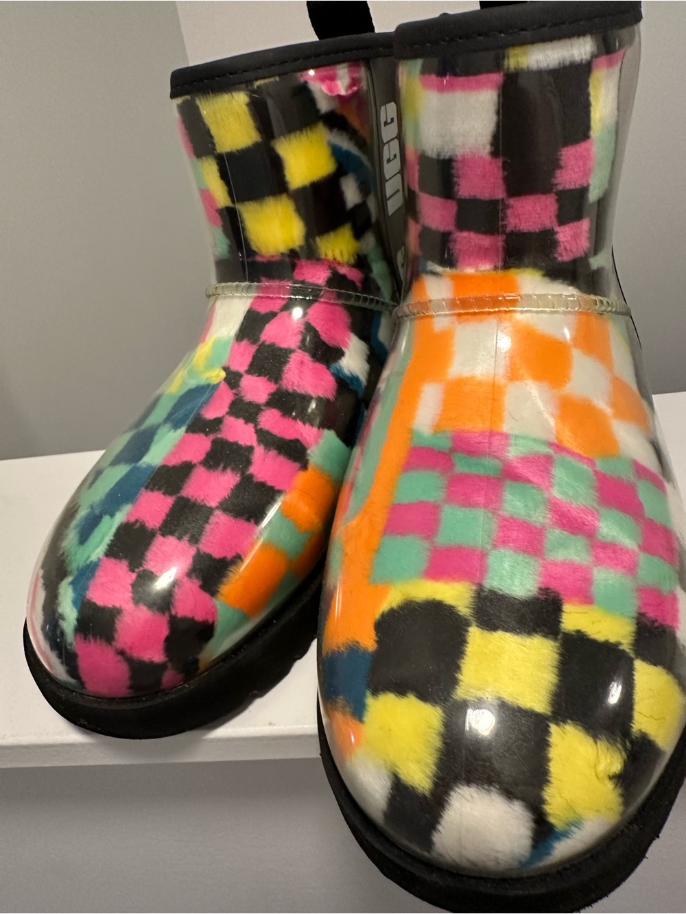 UGG Kids Multi-Color Checkered Waterproof Boots